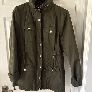 New York & Company Dark Green Utility Jacket